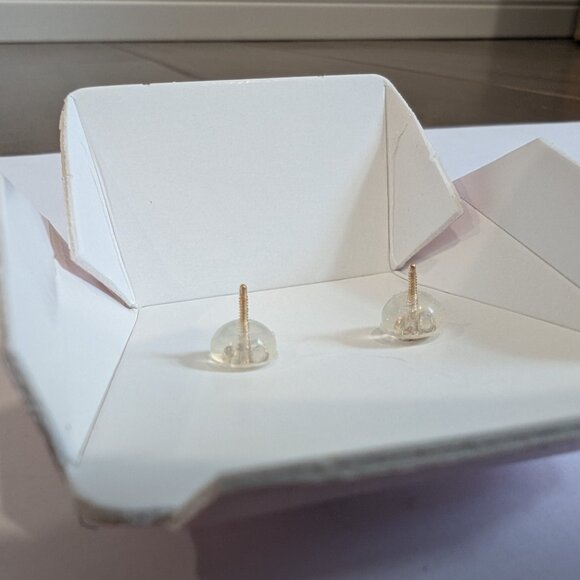 Brand New 14K Gold Pink CZ Earrings For Sale - Picture 7 of 7